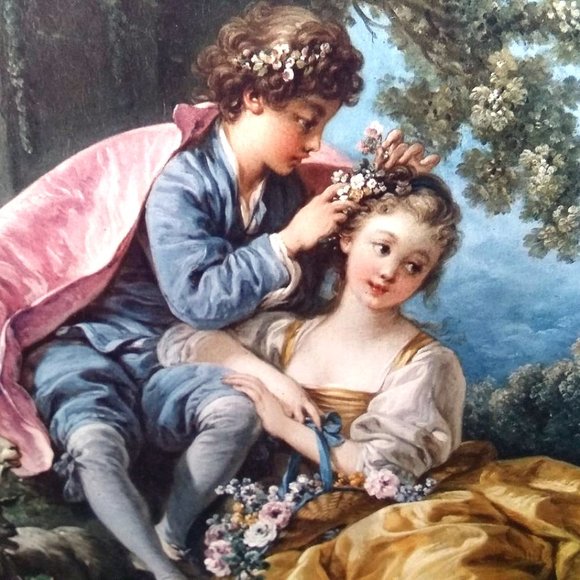 1970s Vintage Wood Oval Gilt Frame With Carved Accents - Picture 3 of 7